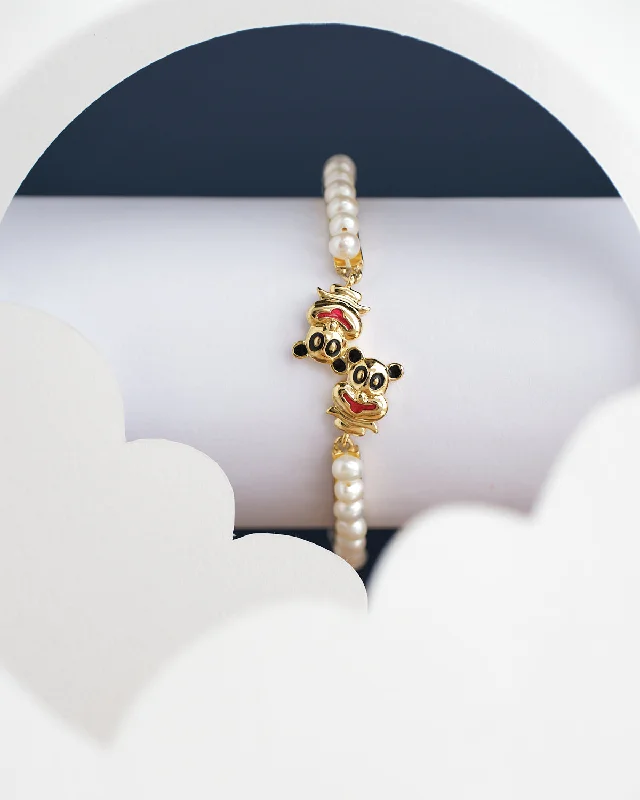 Beach - Inspired Pearl and Shell Bracelet with Seashell - Shaped Beads for a Summery LookMonkey Pearl Bangle for kids Beach - Inspired Pearl and Shell Bracelet with Seashell - Shaped Beads for a Summery LookMonkey Pearl Bangle for kids