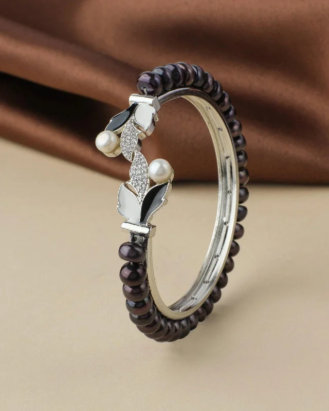 Hand - Knotted Freshwater Pearl Bracelet with Silk Thread for a Delicate LookElegant and classy Pearl Bangle Hand - Knotted Freshwater Pearl Bracelet with Silk Thread for a Delicate LookElegant and classy Pearl Bangle